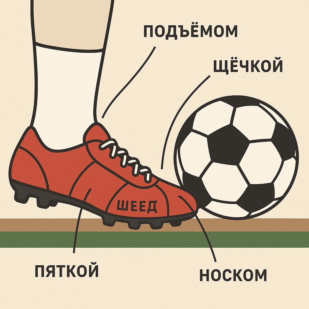 удары по части тела в футболе
